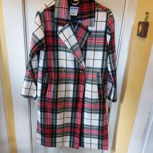 Old Navy Women's Multicolor Plaid Trench Coat